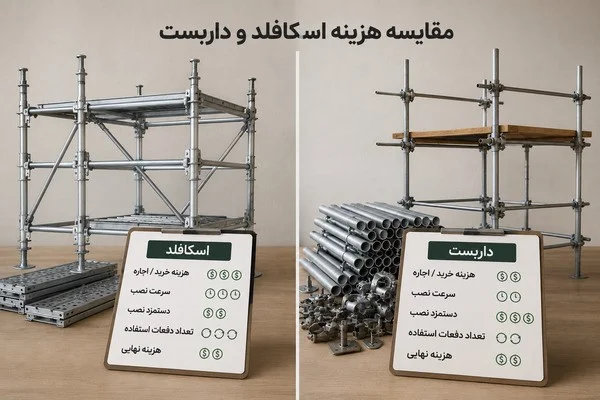 مقایسه هزینه اسکافلد و داربست